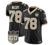 Men's New Orleans Saints #78 Erik McCoy Black 2026 F.U.S.E 60th Anniversary Patch Vapor Limited Football Stitched Jersey