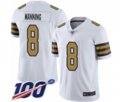 Men's New Orleans Saints #8 Archie Manning Limited White Rush Vapor Untouchable 100th Season Football Jersey