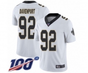 Men's New Orleans Saints #92 Marcus Davenport White Vapor Untouchable Limited Player 100th Season Footb