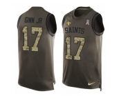 Men's Nike New Orleans Saints #17 Ted Ginn Jr Limited Green Salute to Service Tank Top NFL Jersey
