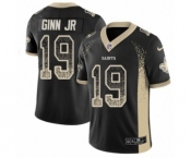 Men's Nike New Orleans Saints #19 Ted Ginn Jr Limited Black Rush Drift Fashion NFL Jersey