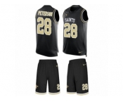Men's Nike New Orleans Saints #28 Adrian Peterson Limited Black Tank Top Suit NFL Jersey