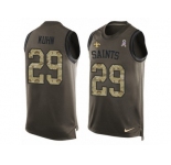 Men's Nike New Orleans Saints #29 John Kuhn Limited Green Salute to Service Tank Top NFL Jersey