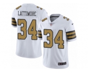 Men's Nike New Orleans Saints #34 Marshon Lattimore Limited White Rush NFL Jersey