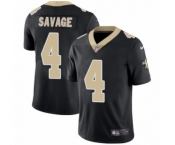 Men's Nike New Orleans Saints #4 Tom Savage Black Team Color Vapor Untouchable Limited Player NFL Jersey