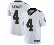 Men's Nike New Orleans Saints #4 Tom Savage White Vapor Untouchable Limited Player NFL Jersey
