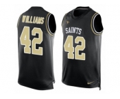Men's Nike New Orleans Saints #42 Marcus Williams Limited Black Player Name & Number Tank Top NFL Jersey