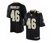 Men's Nike New Orleans Saints #46 Ken Crawley Limited Black Team Color NFL Jersey