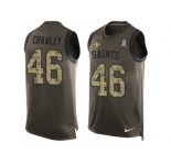 Men's Nike New Orleans Saints #46 Ken Crawley Limited Green Salute to Service Tank Top NFL Jersey