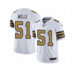 Men's Nike New Orleans Saints #51 Sam Mills Limited White Rush NFL Jersey