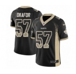 Men's Nike New Orleans Saints #57 Alex Okafor Limited Black Rush Drift Fashion NFL Jersey
