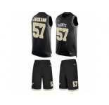 Men's Nike New Orleans Saints #57 Rickey Jackson Limited Black Tank Top Suit NFL Jersey