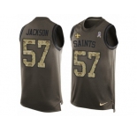 Men's Nike New Orleans Saints #57 Rickey Jackson Limited Green Salute to Service Tank Top NFL Jersey