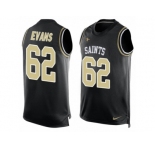 Men's Nike New Orleans Saints #62 Jahri Evans Limited Black Player Name & Number Tank Top NFL Jersey