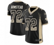 Men's Nike New Orleans Saints #72 Terron Armstead Limited Black Rush Drift Fashion NFL Jersey
