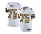 Men's Nike New Orleans Saints #75 Andrus Peat Limited White Rush NFL Jersey