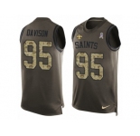 Men's Nike New Orleans Saints #95 Tyeler Davison Limited Green Salute to Service Tank Top NFL Jersey