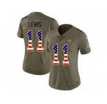 Women Nike New Orleans Saints #11 Tommylee Lewis Limited Olive USA Flag 2017 Salute to Service NFL Jersey