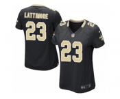 Women Nike New Orleans Saints #23 Marshon Lattimore Game Black Team Color NFL Jersey