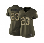 Women Nike New Orleans Saints #23 Marshon Lattimore Green Stitched NFL Limited 2015 Salute to Service Jersey