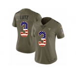 Women Nike New Orleans Saints #3 Will Lutz Limited Olive USA Flag 2017 Salute to Service NFL Jersey