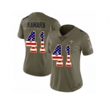 Women Nike New Orleans Saints #41 Alvin Kamara Limited Olive USA Flag 2017 Salute to Service NFL Jersey