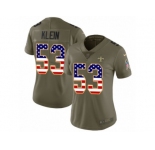 Women Nike New Orleans Saints #53 A.J. Klein Limited Olive USA Flag 2017 Salute to Service NFL Jersey