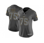 Women Nike New Orleans Saints #75 Andrus Peat Gray Static NFL Vapor Untouchable Limited Jersey