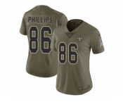 Women Nike New Orleans Saints #86 John Phillips Limited Olive 2017 Salute to Service NFL Jersey