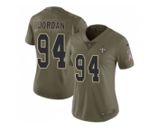 Women Nike New Orleans Saints #94 Cameron Jordan Olive Stitched NFL Limited 2017 Salute to Service Jersey