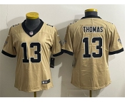 Women's New Orleans Saints #13 Michael Thomas Gold Alternate Vapor Limited Football Stitched Jersey