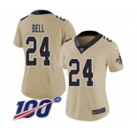 Women's New Orleans Saints #24 Vonn Bell Limited Gold Inverted Legend 100th Season Football Jersey