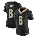 Women's New Orleans Saints #6 Willie Gay Black Vapor Football Stitched Jersey
