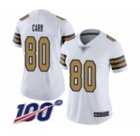 Women's New Orleans Saints #80 Austin Carr Limited White Rush Vapor Untouchable 100th Season Football Jersey