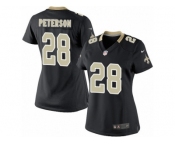Women's Nike New Orleans Saints #28 Adrian Peterson Limited Black Team Color NFL Jersey