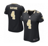 Women's Nike New Orleans Saints #4 Tom Savage Game Black Team Color NFL Jersey