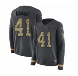 Women's Nike New Orleans Saints #41 Alvin Kamara Limited Black Salute to Service Therma Long Sleeve NFL Jersey