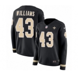 Women's Nike New Orleans Saints #43 Marcus Williams Limited Black Therma Long Sleeve NFL Jersey