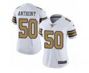 Women's Nike New Orleans Saints #50 Stephone Anthony Limited White Rush NFL Jersey