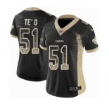 Women's Nike New Orleans Saints #51 Manti Te'o Limited Black Rush Drift Fashion NFL Jersey