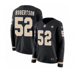 Women's Nike New Orleans Saints #52 Craig Robertson Limited Black Therma Long Sleeve NFL Jersey
