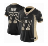 Women's Nike New Orleans Saints #77 Willie Roaf Limited Black Rush Drift Fashion NFL Jersey