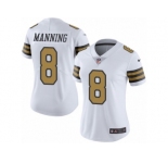 Women's Nike New Orleans Saints #8 Archie Manning Limited White Rush NFL Jersey