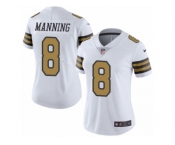 Women's Nike New Orleans Saints #8 Archie Manning Limited White Rush NFL Jersey