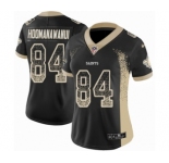 Women's Nike New Orleans Saints #84 Michael Hoomanawanui Limited Black Rush Drift Fashion NFL Jersey