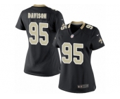 Women's Nike New Orleans Saints #95 Tyeler Davison Limited Black Team Color NFL Jersey