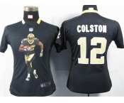 nike women nfl jerseys new orleans saints #12 colston black[portrait fashion]