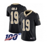 Youth New Orleans Saints #19 Ted Ginn Jr Black Team Color Vapor Untouchable Limited Player 100th Season Football Jersey