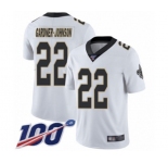 Youth New Orleans Saints #22 Chauncey Gardner-Johnson White Vapor Untouchable Limited Player 100th Season Football Jersey