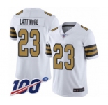 Youth New Orleans Saints #23 Marshon Lattimore Limited White Rush Vapor Untouchable 100th Season Football Jersey